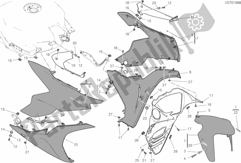 Tutte le parti per il Carenatura del Ducati Supersport S 937 2020